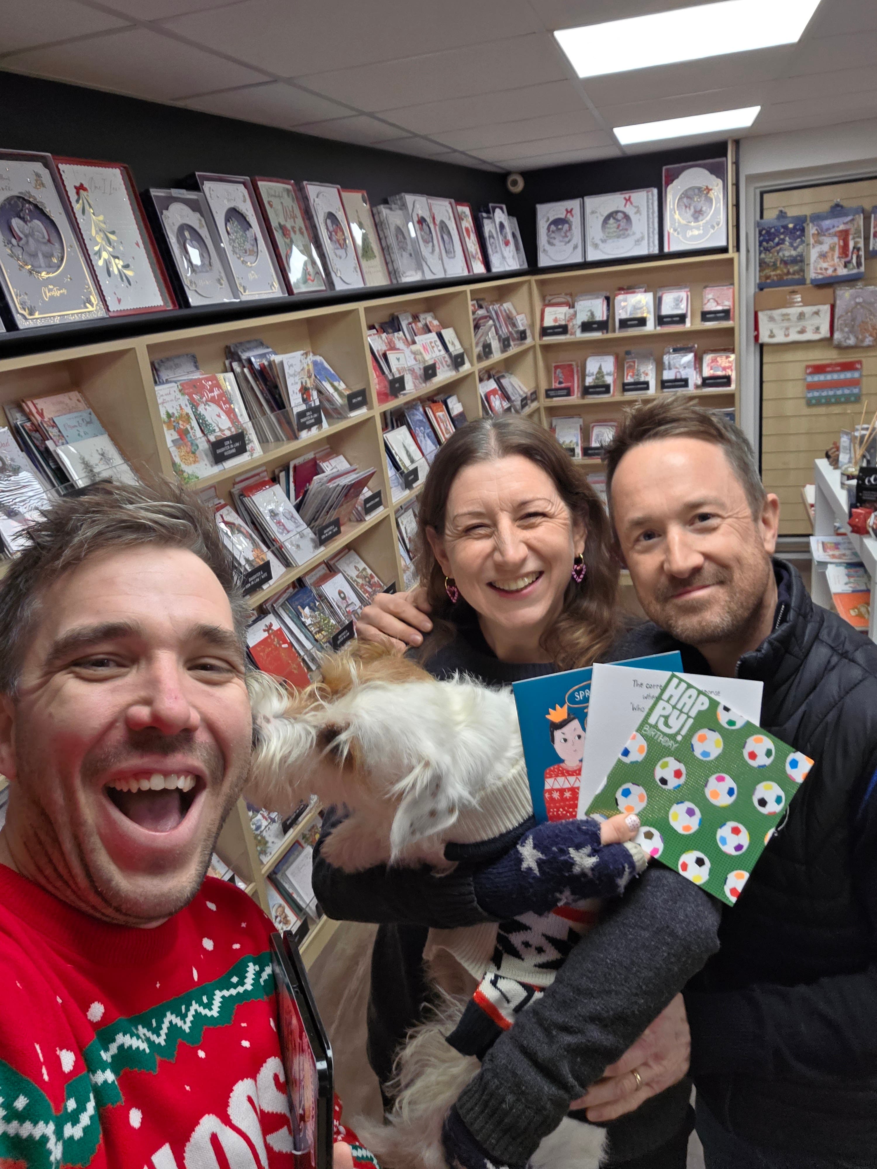 Dave Langdon, greeting card sales agent for Norfolk and East Anglia, visiting Cards N Things independent card shop Norwich with wholesale ranges