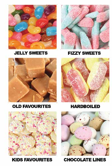 Sweet category examples for bespoke ranges