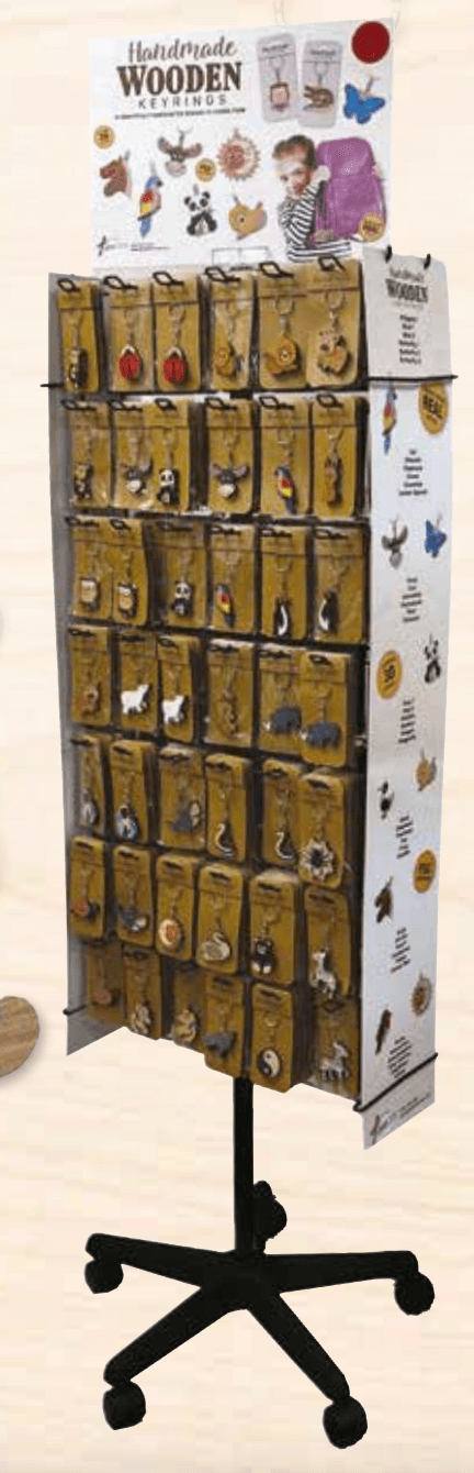 Floor Standing Display Units (FSDU) - Global Journey Wooden Keyrings FSDU